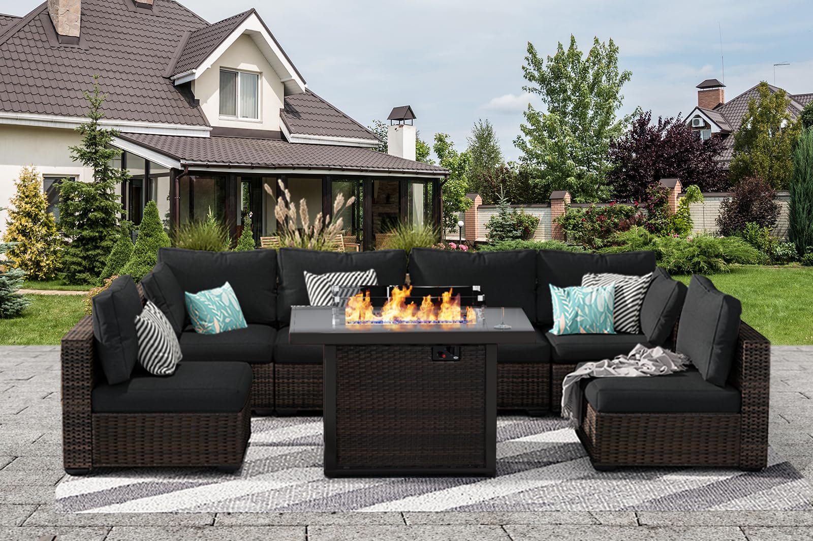 19 Sets Of Patio Furniture with Fire Pits For Cozy Outdoor Seating Solutions 11 Patio Furniture with Fire Pits