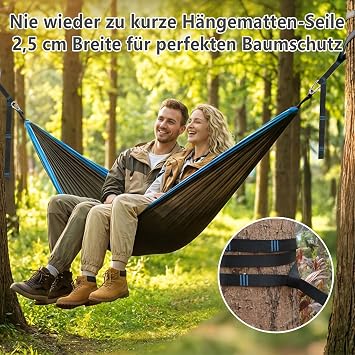 VesperaMirage Hammock Attachment Set of 2 3 m x 2.5 cm Hammock Suspension with 15 Loops 2 Carabiner & Storage Bag 300 kg Load Capacity Ideal for Camping Outdoor and Garden