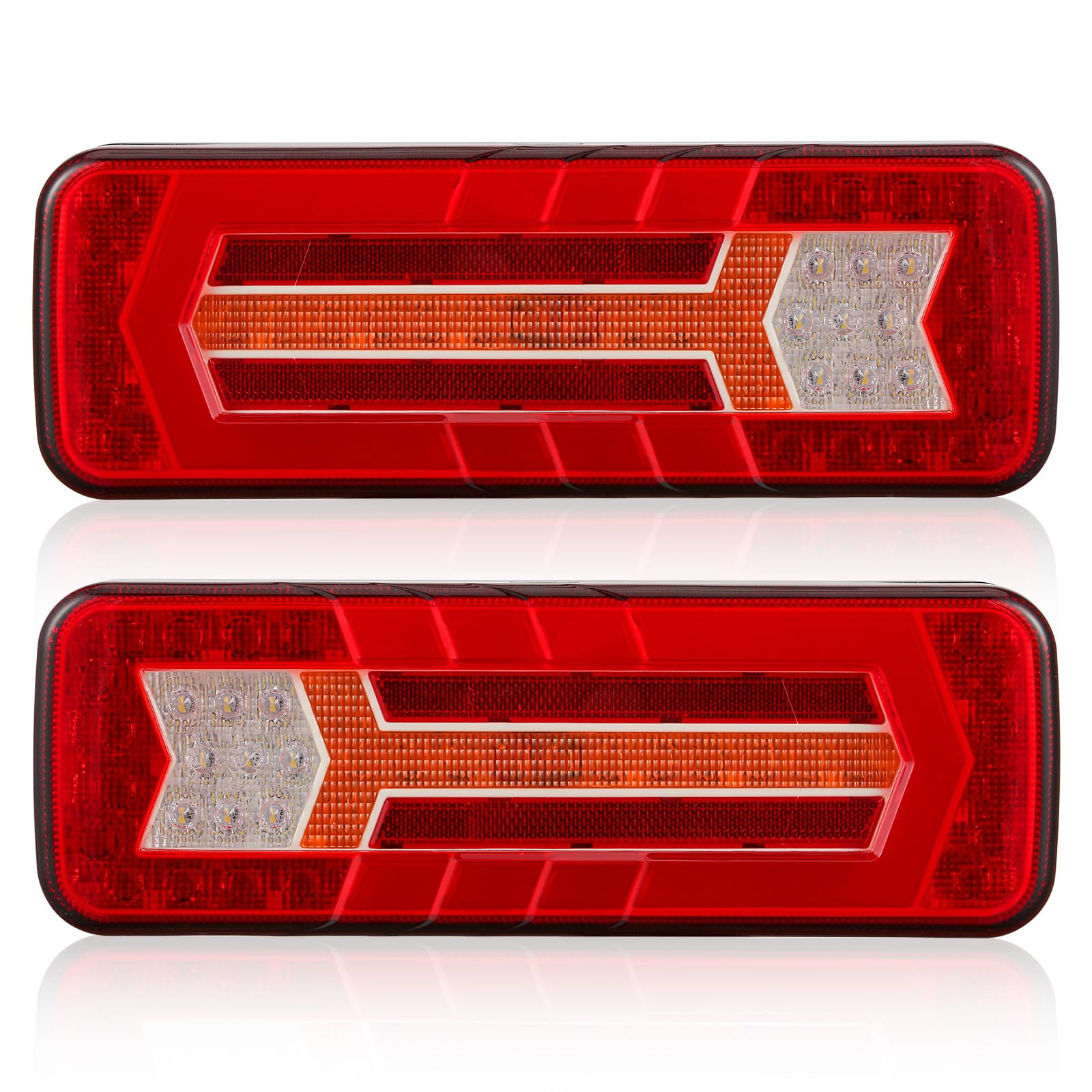 SPARKMOTO 2 x Submersible LED Trailer Lights 12V 24V Universal,Led Tail Lights For Trailer Lorry Vans Truck Caravan,Combination Led Rear Lights