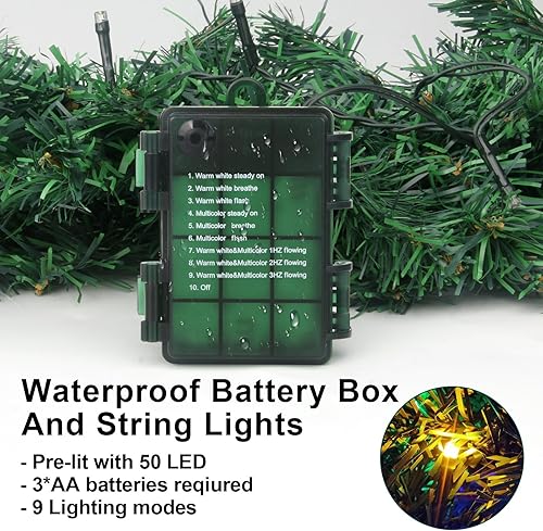 Miniatura 7 de Guirnalda de Navidad de 10 pies para decoración de interiores y exteriores, guirnalda verde de Navidad no iluminada para escaleras, barandilla,