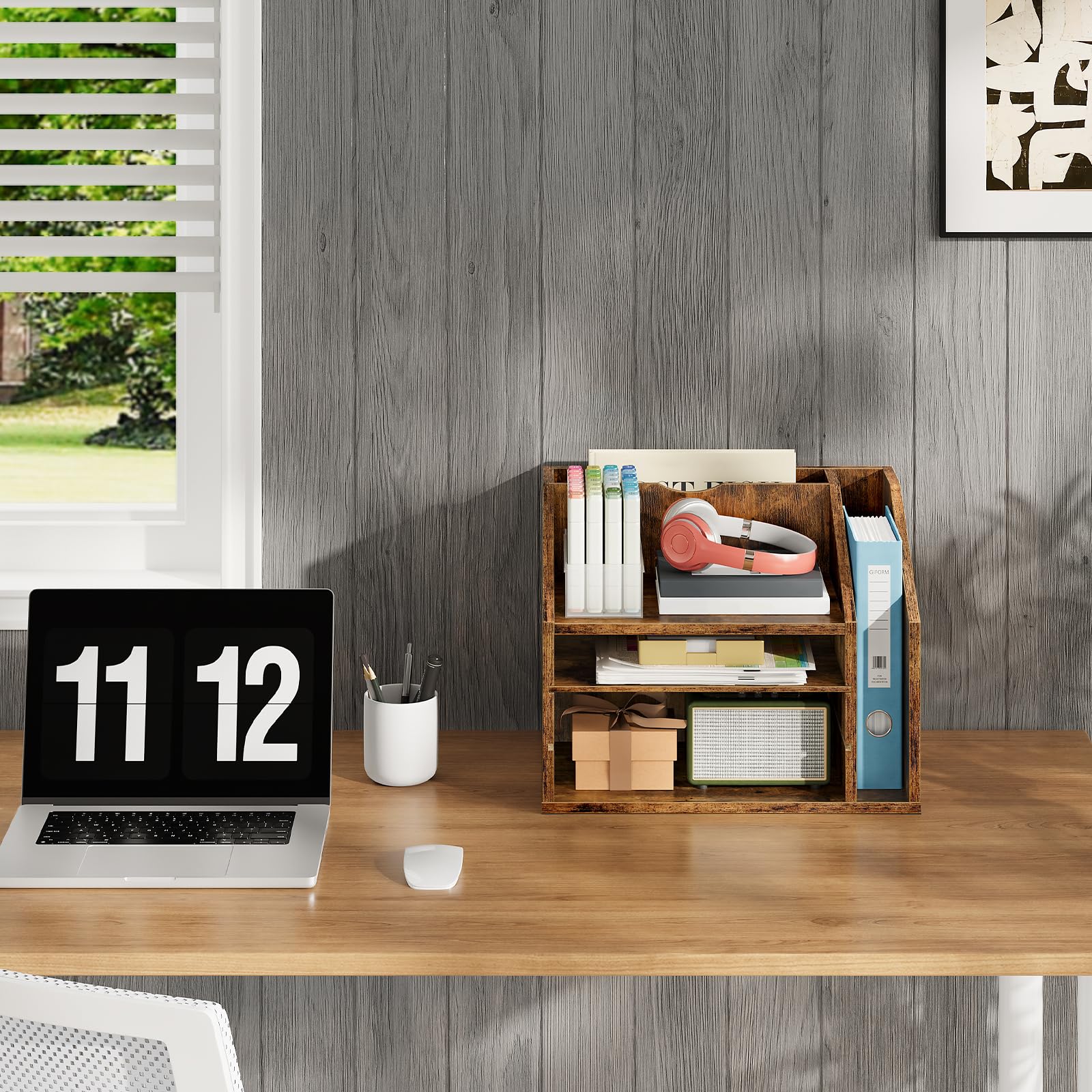 CHOEZON Organisateur de Bureau en Bois DMWJ04FG
