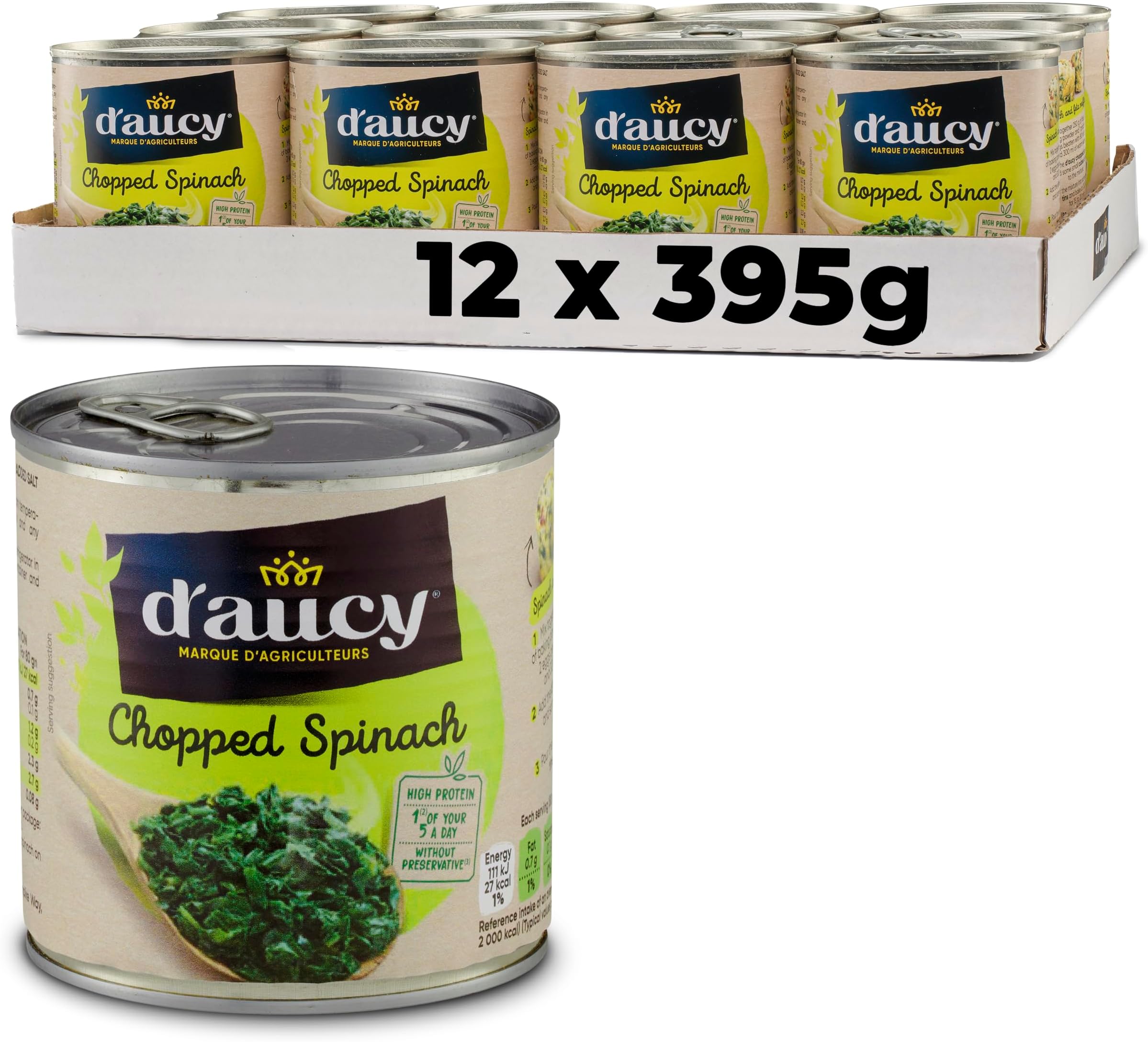 D'aucy Chopped Spinach 12 x 395g