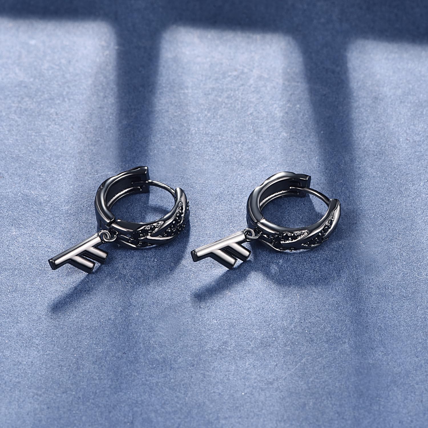 KINGWHYTE Huggie Drop Earrings 925 Sterling Silver Viking Rune Earring Birthday Jewellery Gifts for Women Men