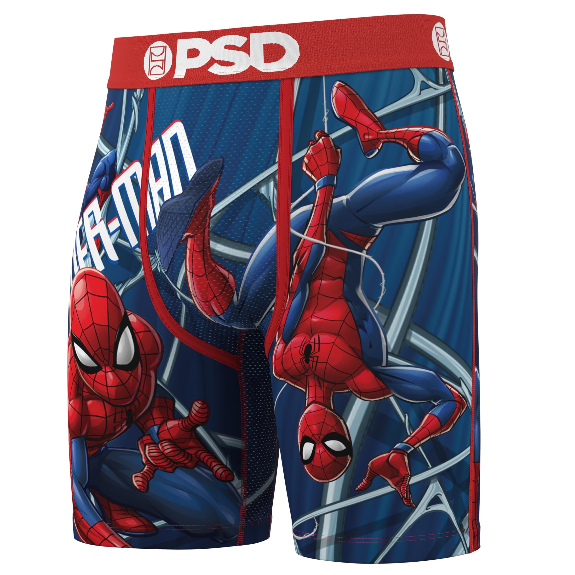 PSD Mens Webbed Up 3 Pack Mens Boxer Brief Underwear Moisture Wicking Standard Length Mens Boxer Briefs