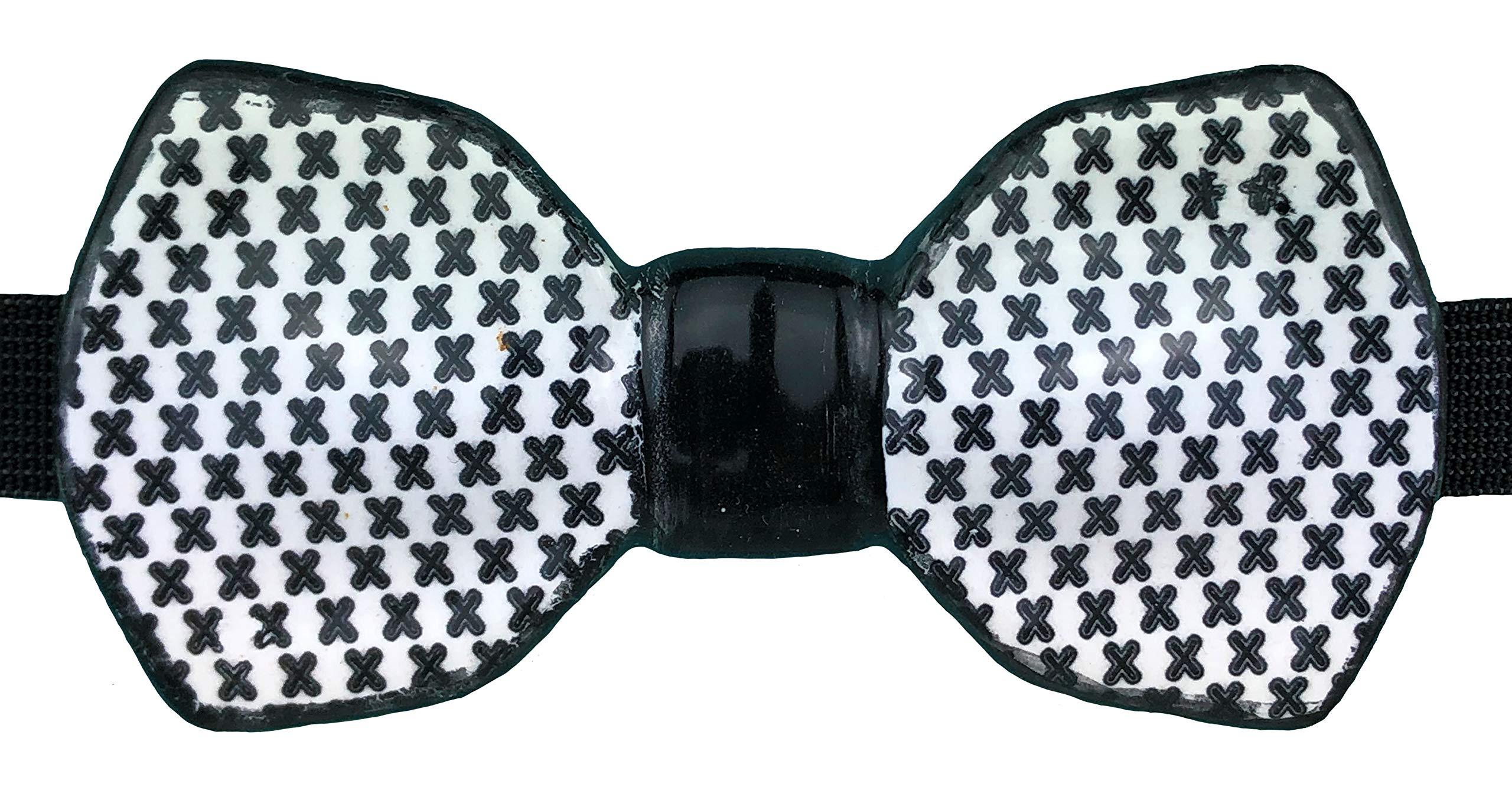 Papillon in ceramica nero fantasia a X made in italy