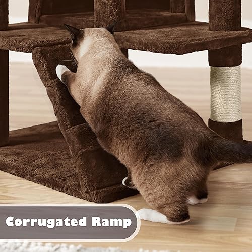 Miniatura 7 de Yaheetech 51.2 pulgadas Mueble de árbol para gato Torre Muebles para que os gatos se rasquen