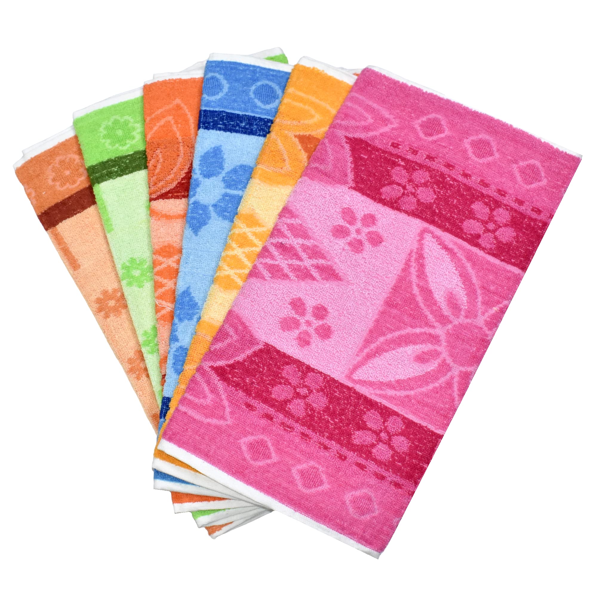 TUNI MANI 100% Cotton 500GSM Turkish Hair/Hand Towel Multicolour/Size: 17" x 35" inches / 43cm x 90cm (Pack of 6)