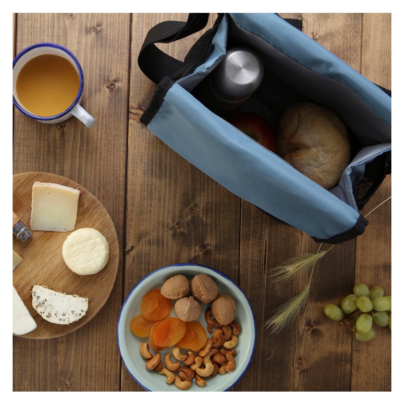 TATAY Torba Termiczna na Lunch, Urban Food Roll-up 4,2 L, 22x11x22,5 cm | Torba Urban Food Roll-up | Dwa Pojemniki 0,5 L | Wodoszczelny Design | Potrójna Izolacja | Kieszenie Boczne, Niebieski