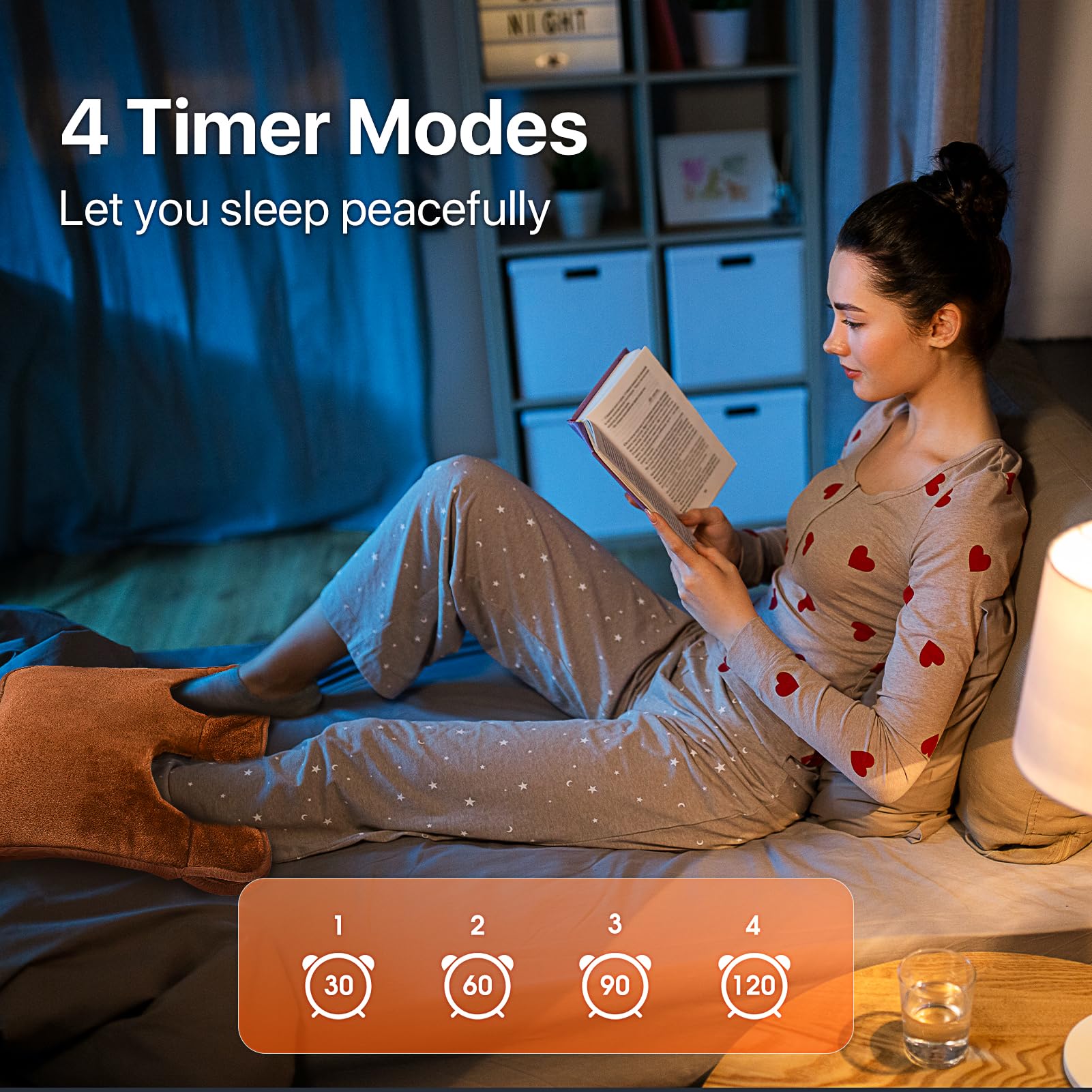 INTEIF Foot Warmers for Feet, 6 Temperature Feet Warmers for Women and Men,Heated Slippers Foot Warmer Under Desk, Electric Foot Warmer for Bed & 4 Timers,Foot Heading Pad for Back Pain Relief,Abdomen