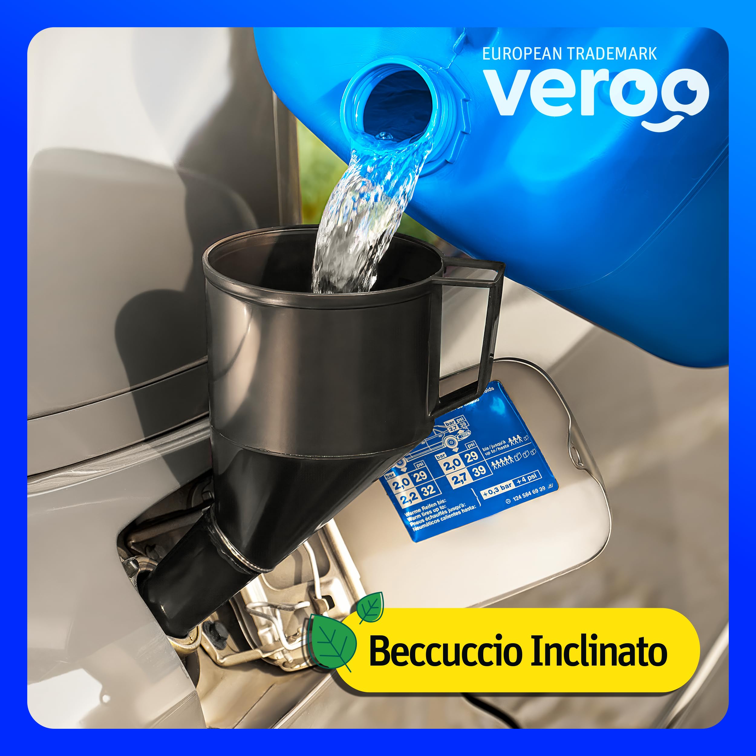 Imbuto Carburante per Auto, Benzina e Olio, Plastica Angolato con Filtro e Manico