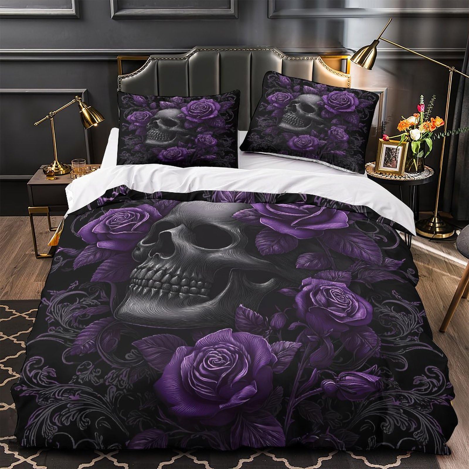 Linge de lit hypoallergénique anti-plis en microfibre douce avec grand zip solide
