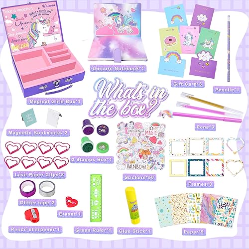 Miniatura 4 de Joycover Juego de diario de unicornio para niñas, juguetes de 6 a 8 a 12 años, regalos de Navidad para niñas de 6 a 12 años, regalos de Navidad para