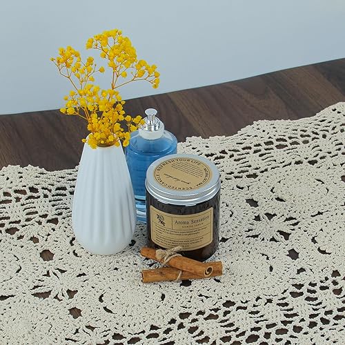 Miniatura 6 de kilofly Mantel de mesa hecho a mano con encaje de algodón de ganchillo, 15 x 79 pulgadas