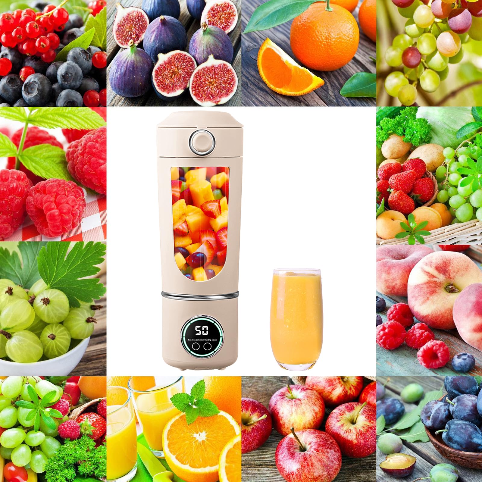 Tragbarer Mixer, Mini Standmixer, Portable Blender, 700ML Mini Blender, Wiederaufladbarer Typ-C, 12 Klingendesign Und Stroh, Für Familien, Camping, Sport, Küche, Fitnessstudio, Reisen