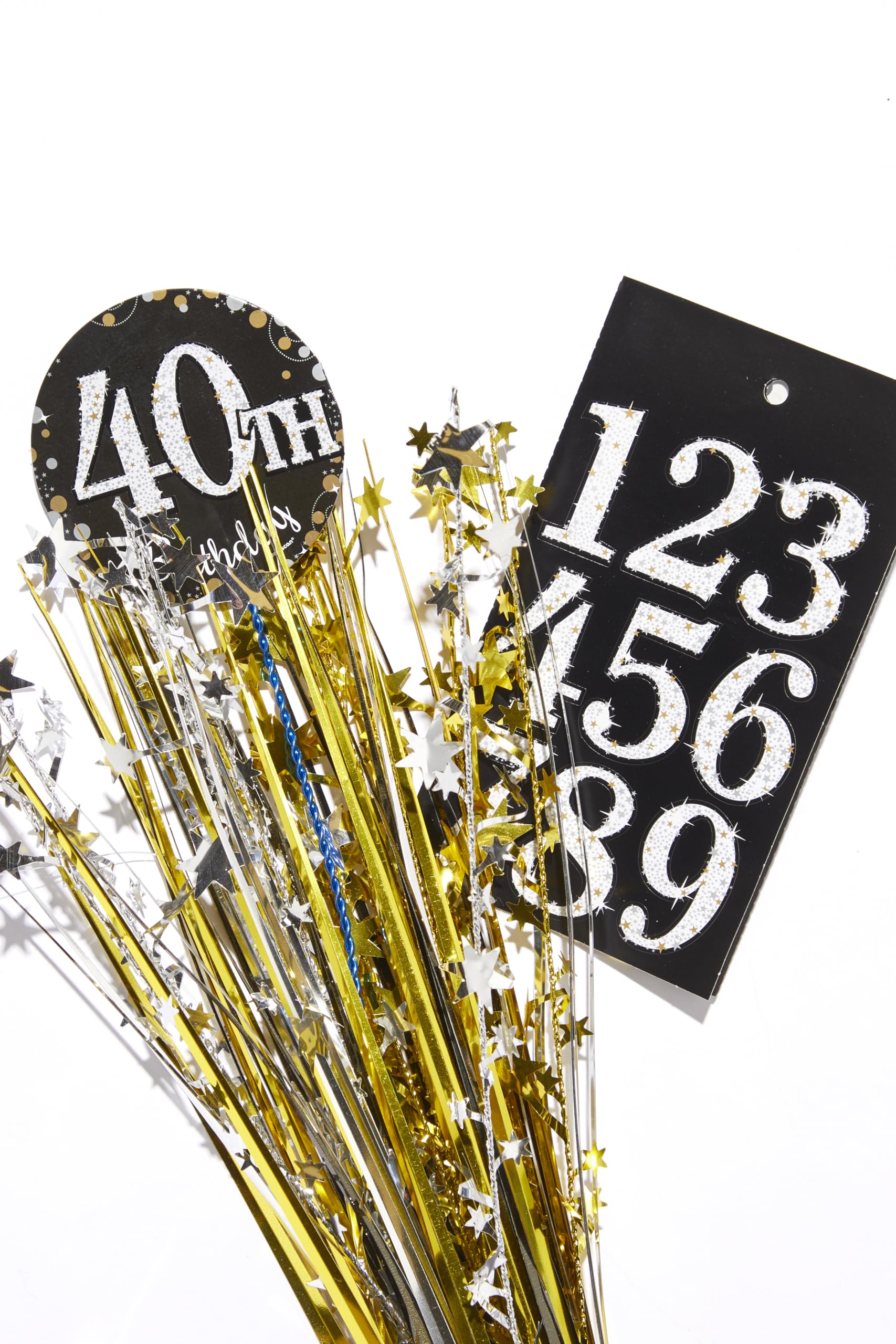 Amscan 9913755 - Sparkling Celebration 'Add-an-Age' Table Centrepiece & Balloon Weight - 45cm, Gold - Image 3