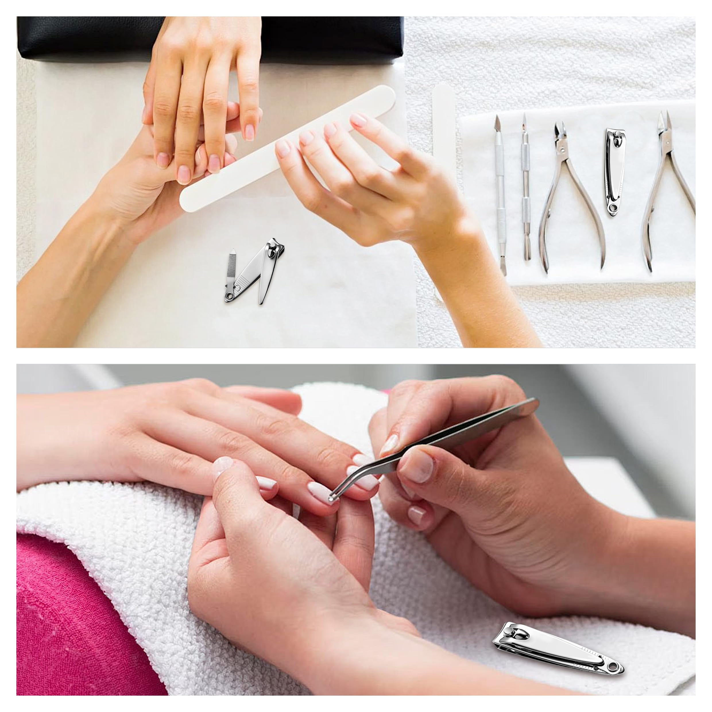 Cortaúñas a granel con lima, paquete de 50 unidades para mujeres y hombres, limpiador de uñas giratorio, mini cortaúñas pequeño, lima adjunta, cortaúñas duradero de 2.36 pulgadas a granel (50 unidades