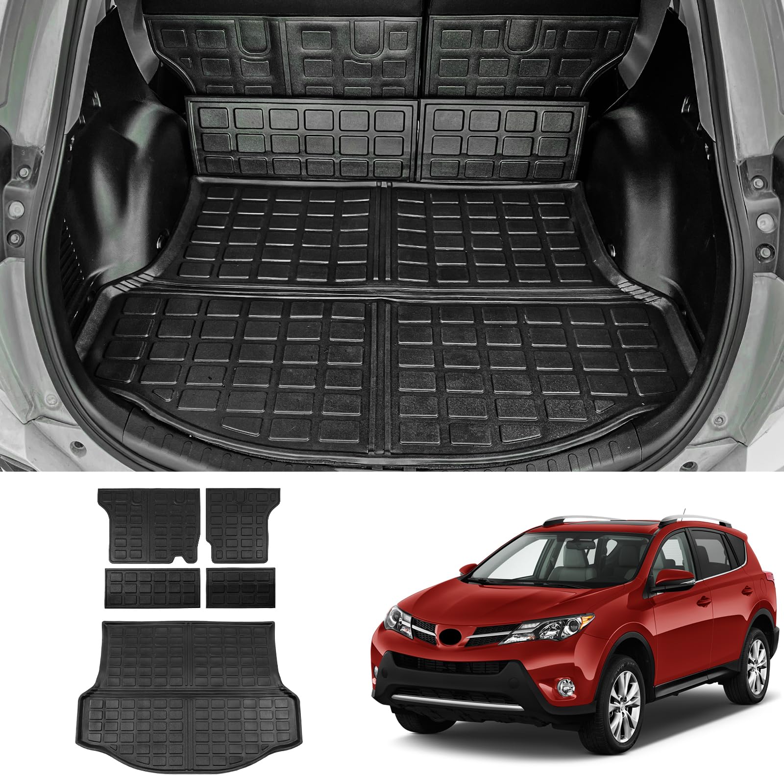Bomely Cargo Mat Compatible with 2013-2018 Toyota Rav4 Trunk Mat Cargo Liner Back Seat Cover Protector Frunk Mat for Toyota Rav4 Accessories (