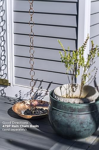 Miniatura 4 de Good Directions Cadena de lluvia de eslabones 485P-8, 8-12 pies de largo, 12 figuras grandes, 100% cobre puro