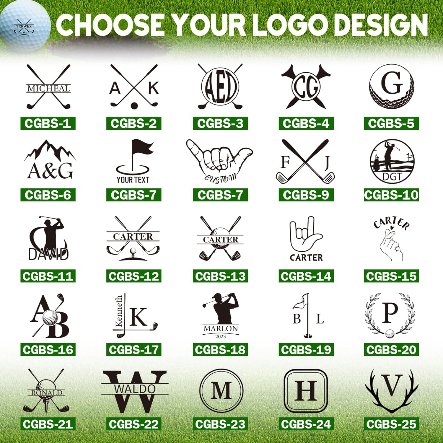 Self-Inking Custom Golf Ball Marker Stamp, Personalized Waterproof Stamper with Monogram Logo, Durable Rectangular Stamp for Easy ID, Ideal Golfing Accessories, Funny Golf Gifts for Men Women Friends