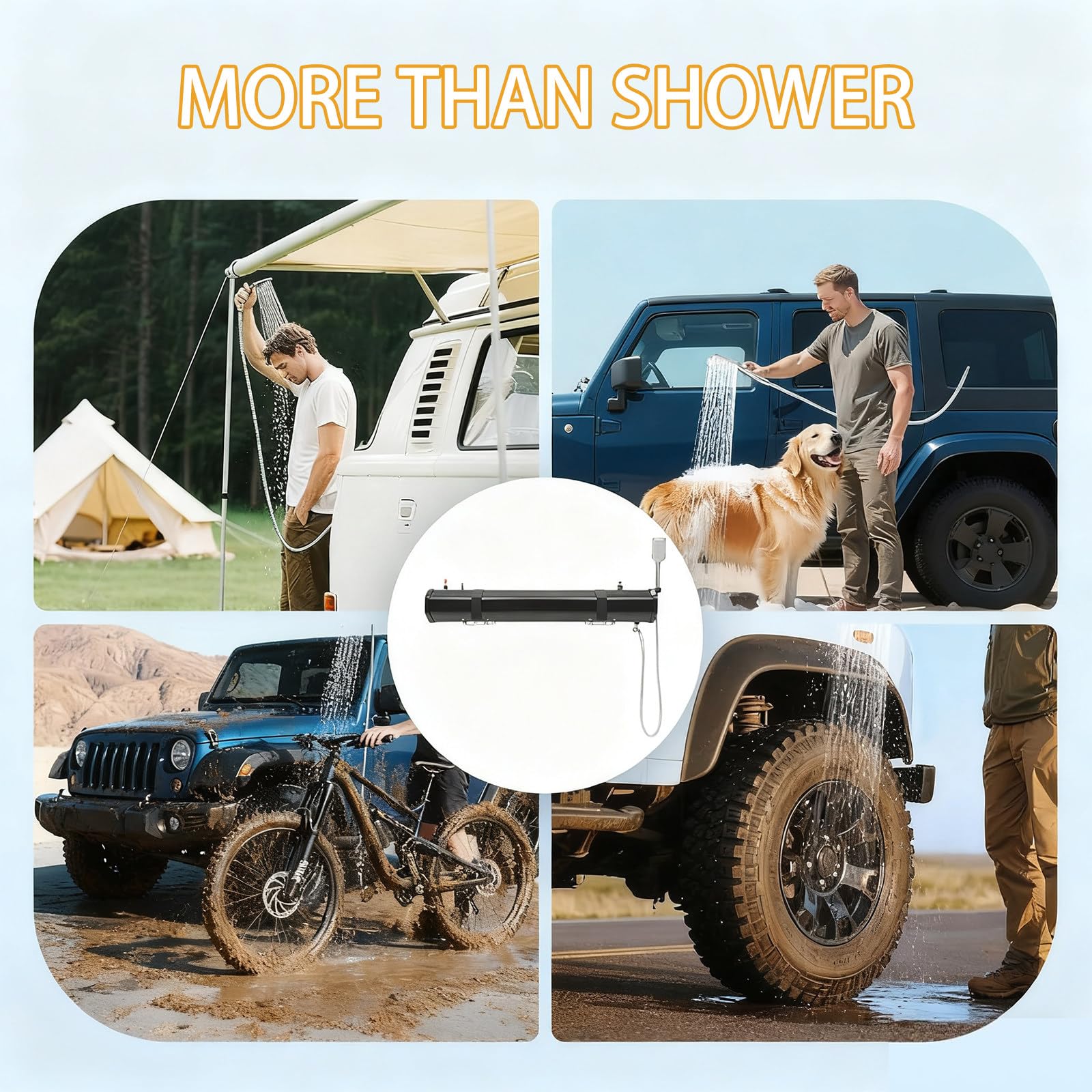 Camping Dusche, Solardusche mit Handbrause, Wasserbehälter mit 18 l, 30 l Optionen, Offroad-Dusche, Tragbarer Wassertank für Overlanding, für Camping, Strandurlaub, Tierpflege 18L