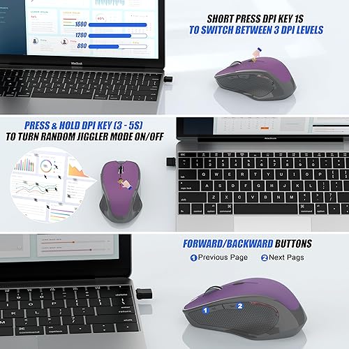 Miniatura 3 de Ratón inalámbrico de oficina - Morado