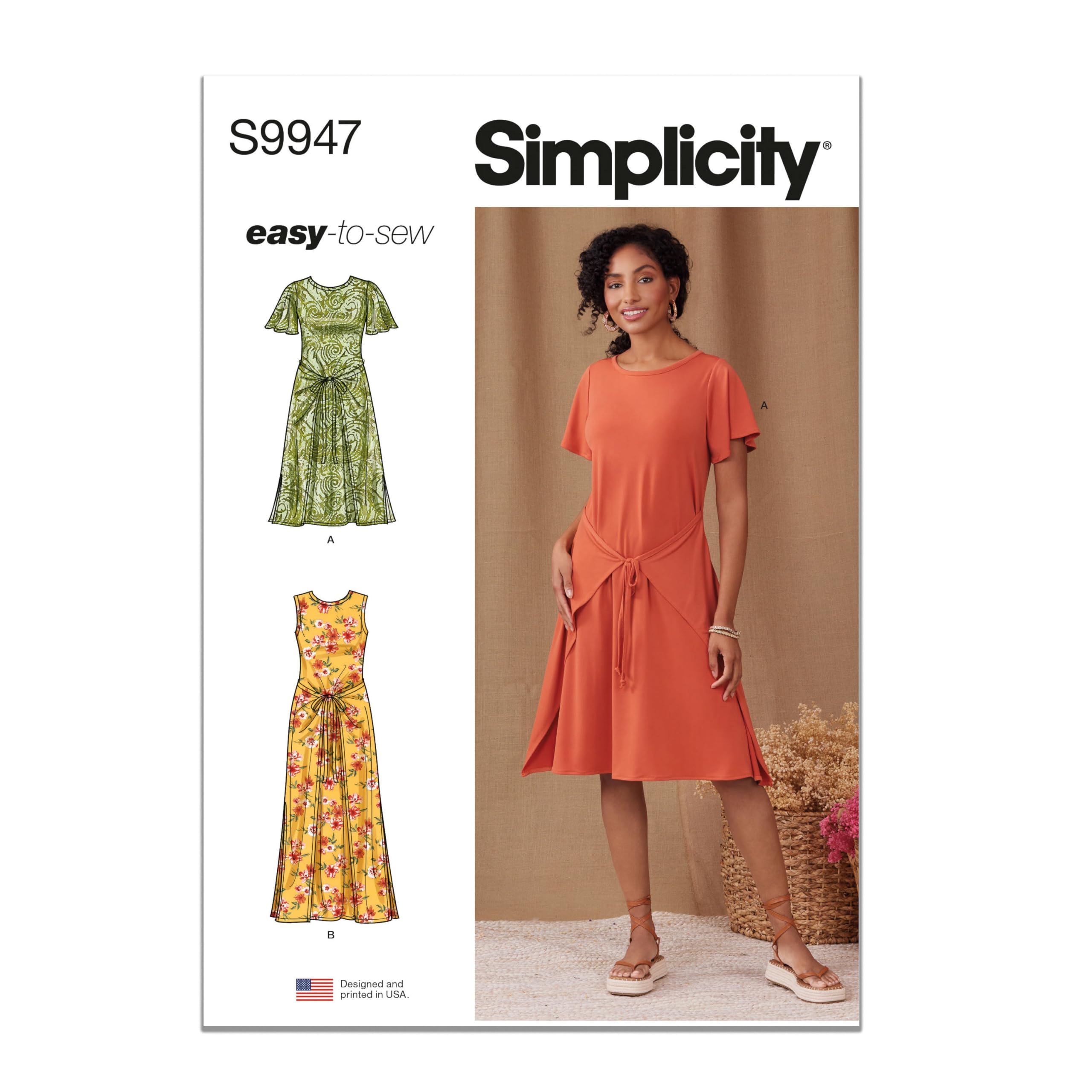 Patron de couture pour robe en tricot Simplicity SS9947D5 : finitions parfaites sur tissu stretch