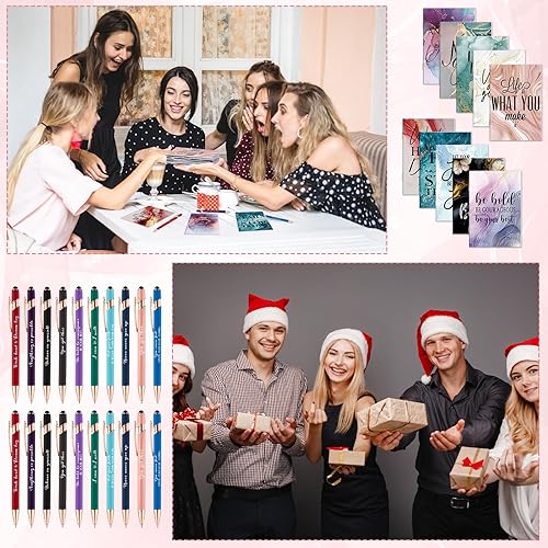 Miniatura 5 de Harloon 60 unidades de regalos de fin de año para estudiantes y profesores, cuadernos de bolsillo pequeños inspiradores a granel, mini cuadernos de