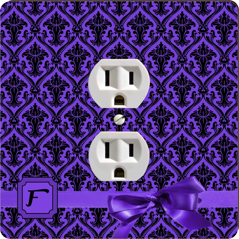 Lettre F Violet Monogramme vaisselle damas pour repas de fête