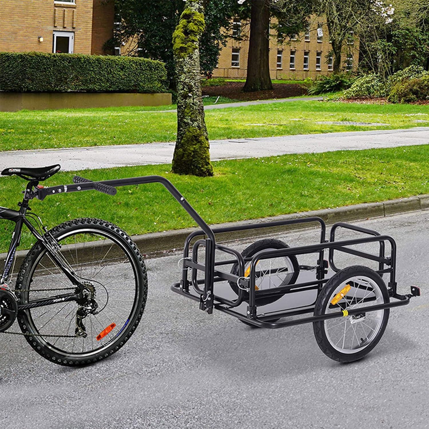 Fahrrad-Lastenanhänger, faltbarer Fahrradwagen mit universellen Anhängerkupplungen, sichere Reflektoren zum Tragen von Werkzeugen und Lebensmitteln