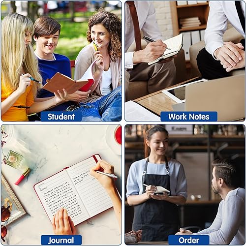 Miniatura 7 de Paquete de 30 cuadernos de bolsillo pequeños de 3.7 x 5.7 pulgadas, tamaño A6, de tapa dura, mini cuadernos de cuero con soporte para bolígrafo,