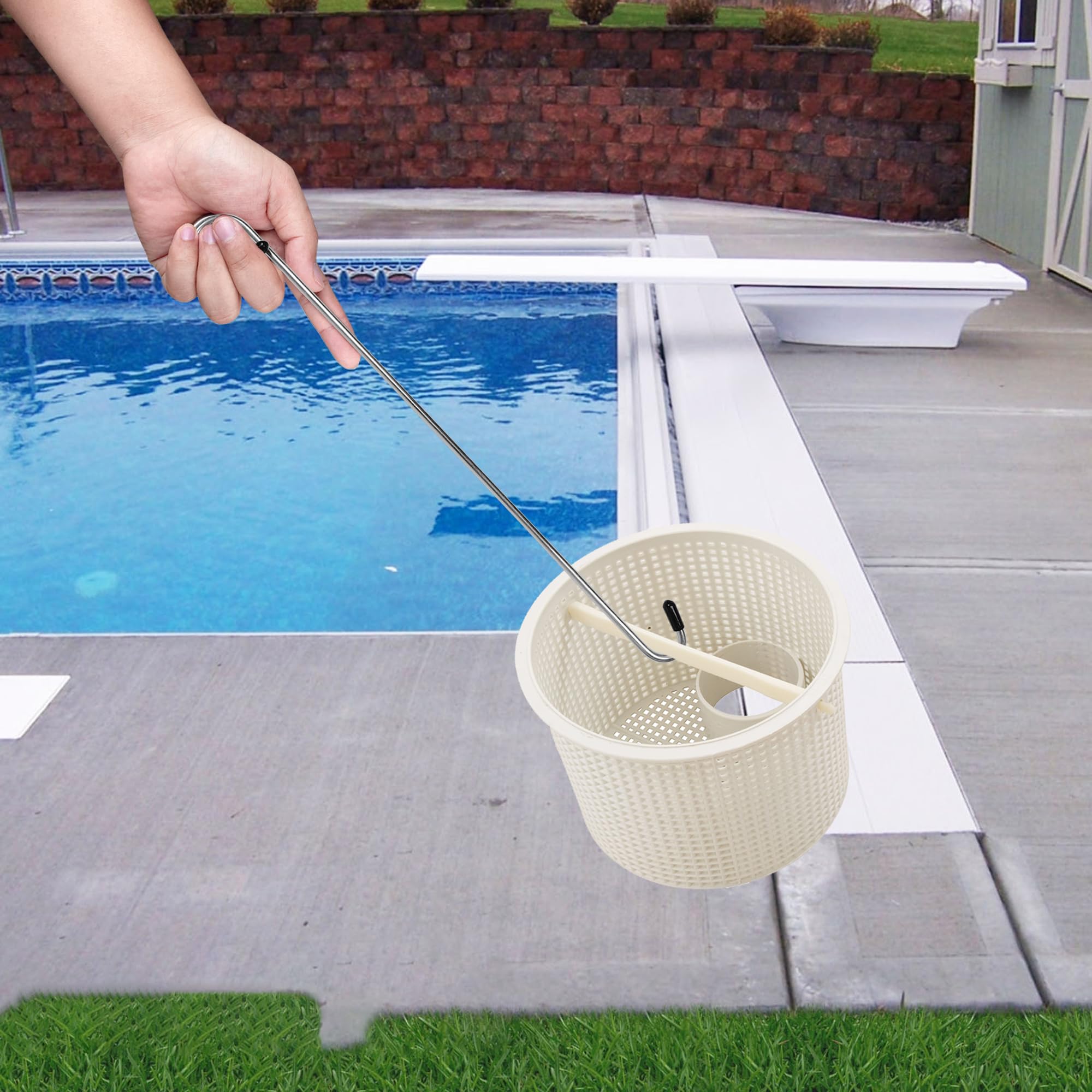 CozyCabin Pool Skimmer Korb Haken – Edelstahl, 2 Stück, Zum Einfachen Heben Des Skimmerdeckels
