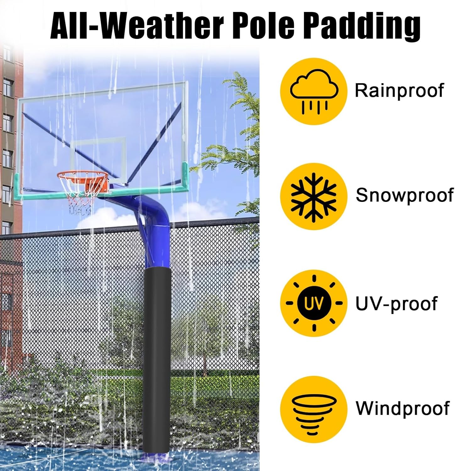 Pole Padding Basement Support Pole Protector Pad, Extra Thick Foam Round Pole Cushion/Crash Mat, Pole Padding for Boxing Gym Utility Pole Around Garage(Blue,Dia-6.5"/16.5cm)