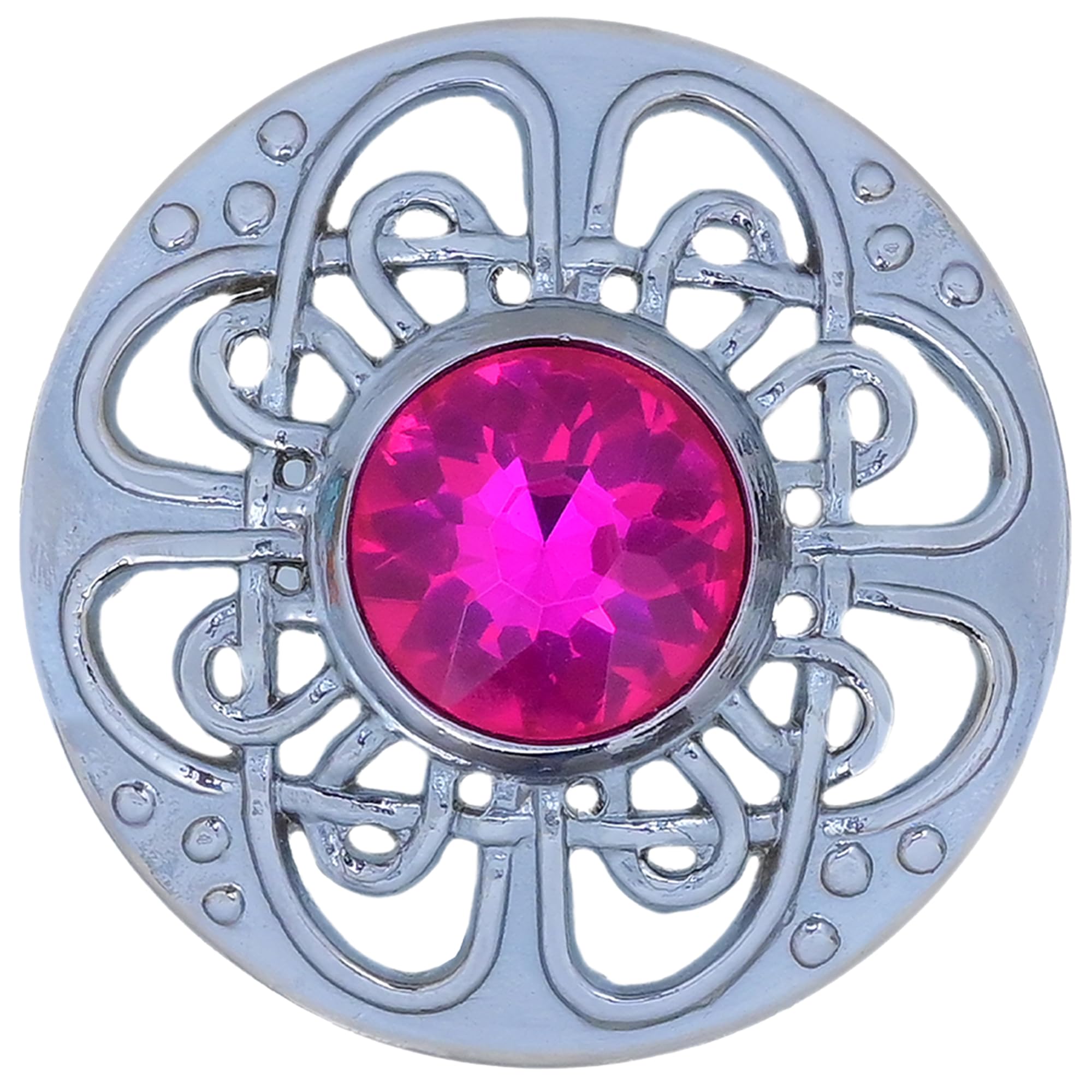 Elegant Culloden Plaid Brooch – Scottish Kilt Fly Plaid Brooch Intricate Celtic Knot in Pewter with Gemstone 3-Inch Diameter – Ideal for Scottish Kilts &amp; Formal Wear