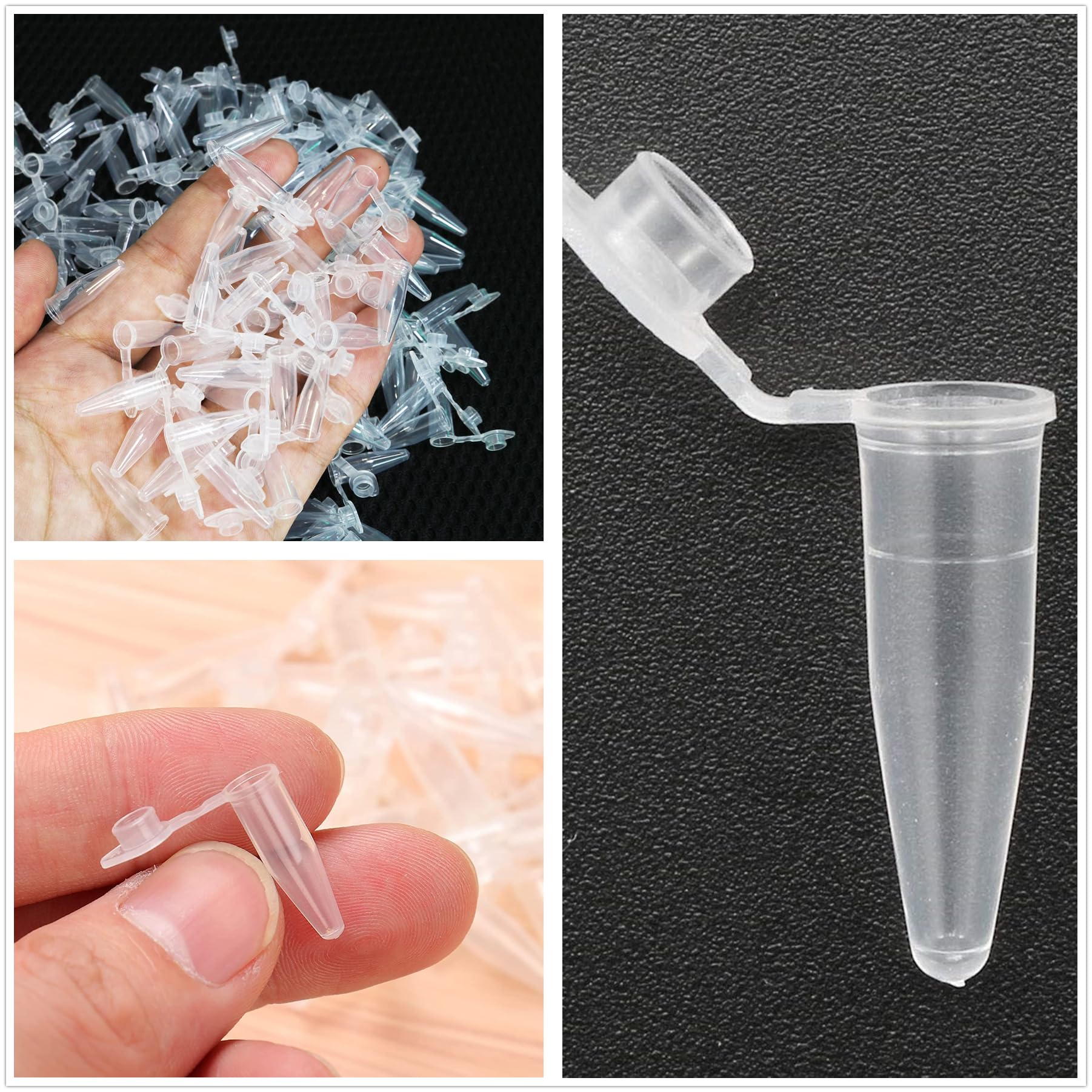 Produktbild von SHUESS 500x Zentrifugenröhrchen 1,5 Ml – Reaktionsgefäße Mit Schnappverschluss, Konischer Boden, Transparent, Für Labor, Forschung Und Hobby