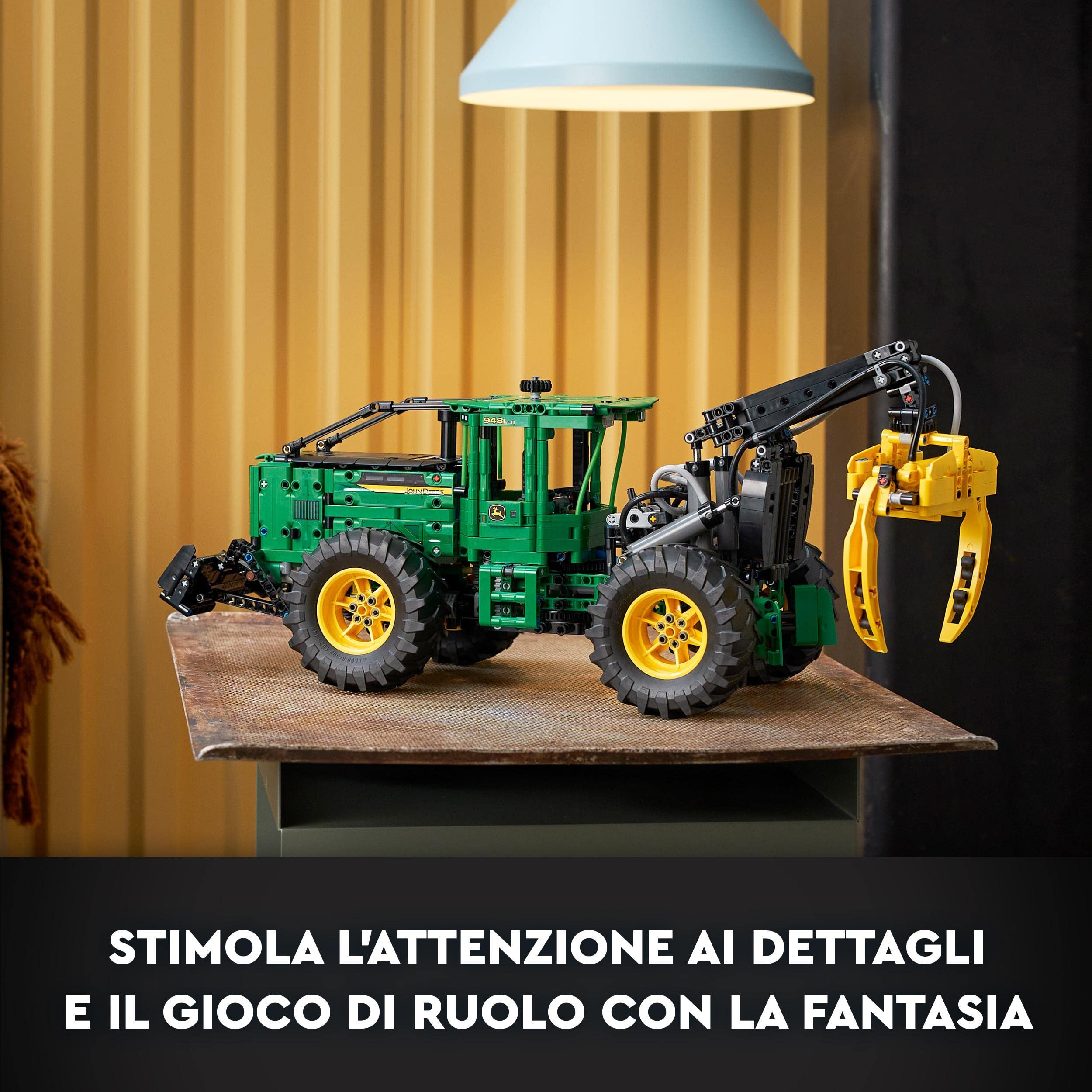 LEGO Technic Trattore John Deere 948L-II, Grande Modellino da Costruire di Veicolo Giocattolo da 1.492 Pezzi con Funzioni Pneumatiche e 4 Ruote Motrici, Modellismo per Appassionati di Ingegneria 42157