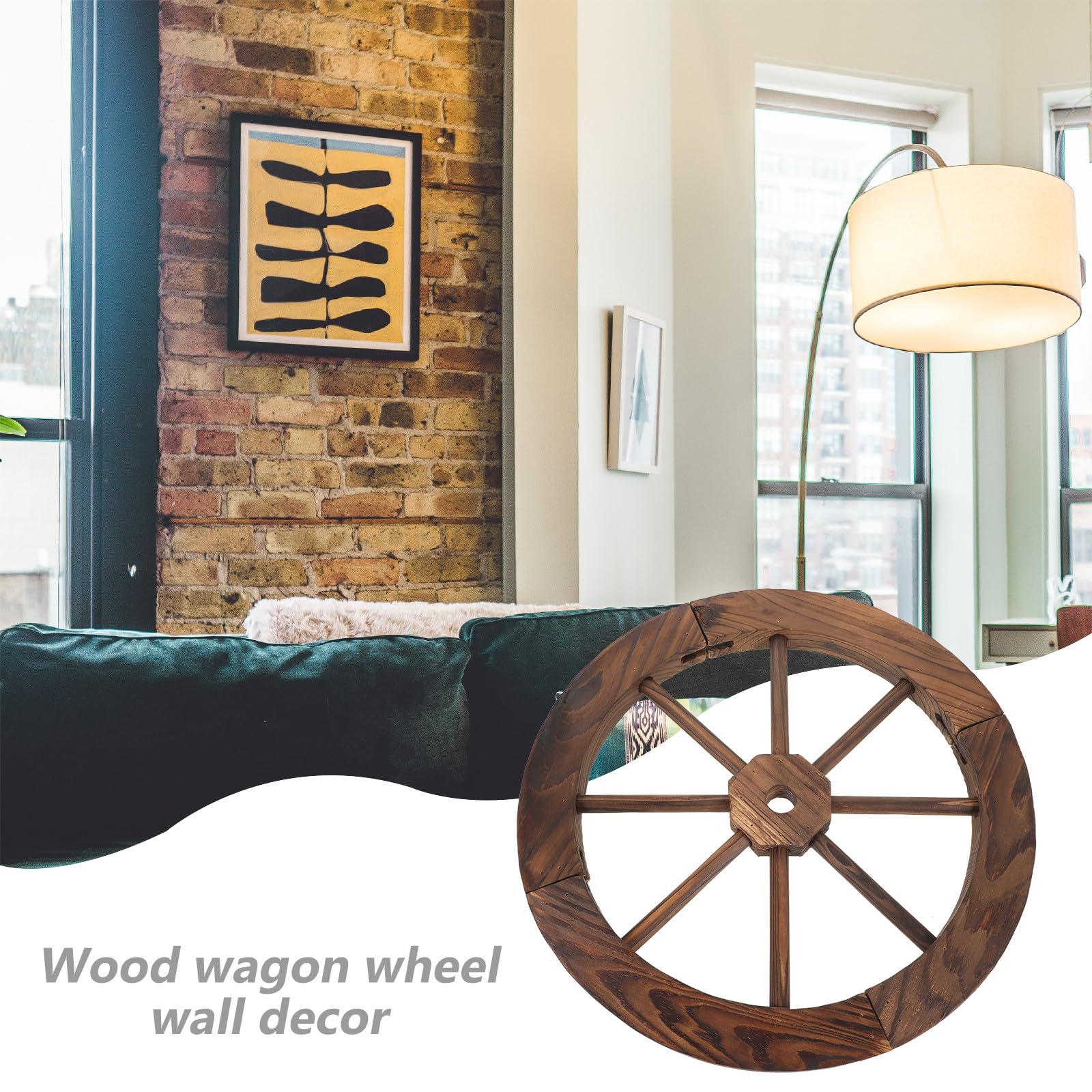 UKCOCO Wanddekoration Rad 40cm Durchmesser Rundes Raddekor für Gartenwand und Hochzeitsfeier im Vintage Stil