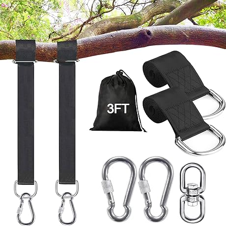 Safe Tree Swing Hanging Straps Kit, Adjustable Tree Swing Strap