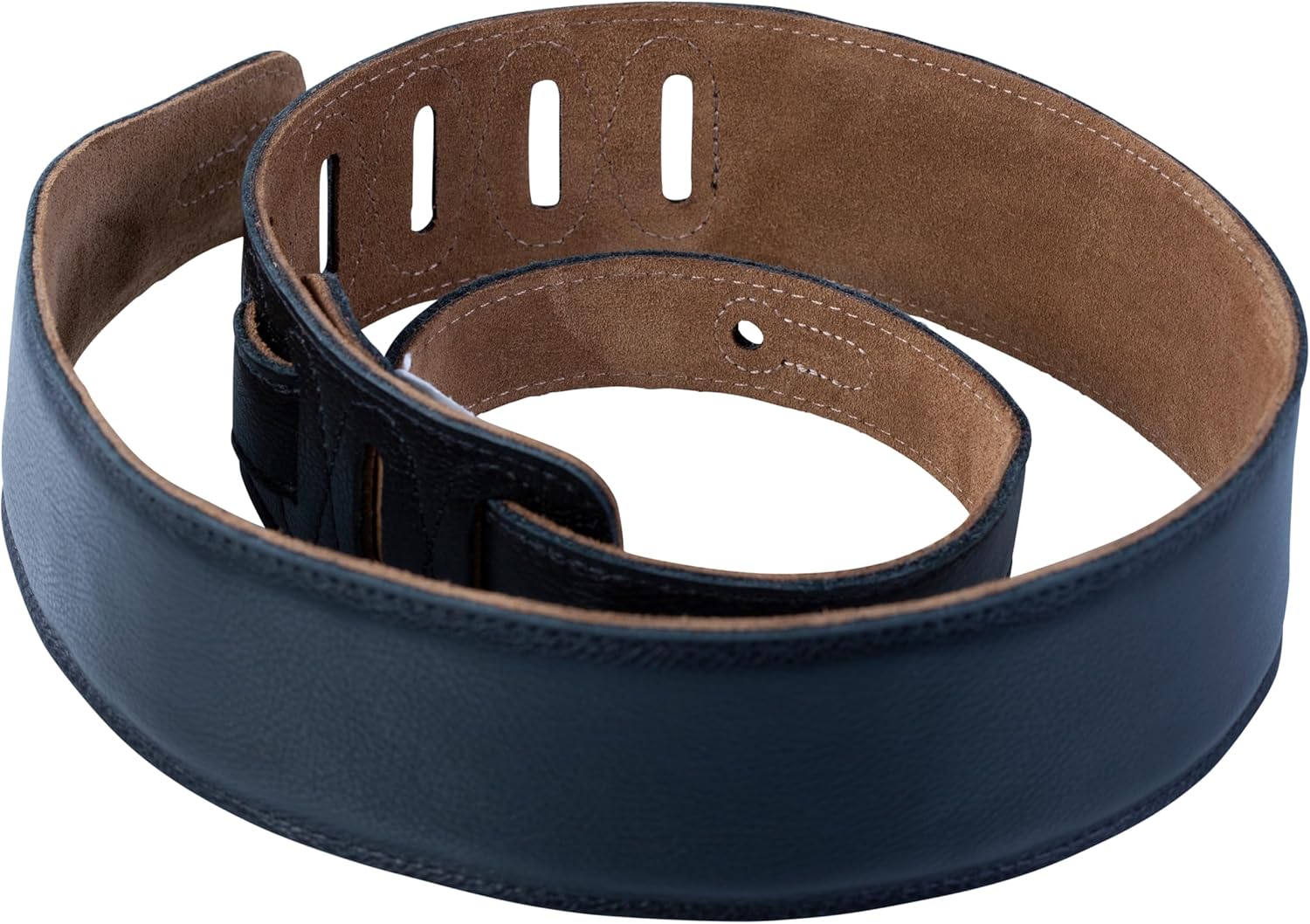 Levy's Leathers 2.5" Extra-Long and Padded Garment Leather Guitar Strap, Adjustable from 37" - 63"| Black (M26GF-XL-BLK)