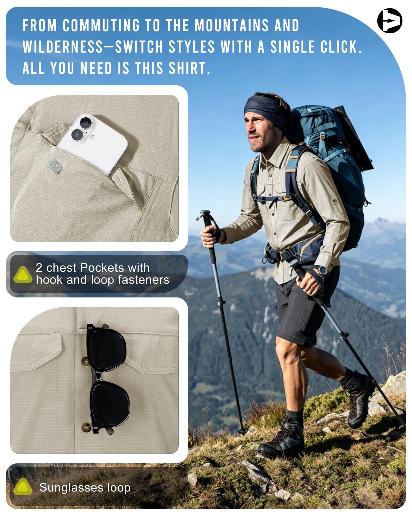 Outdoor Ventures Clásico Camisa Hombre