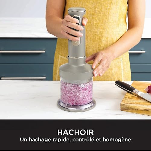 Ninja Foodi 3-in-1 Stabmixer Stufenweise Anlauf, 2 Misch-und 5 Rührgeschwindigkeiten zum Zerkleinern, Mischen, Kneten und mehr, spülmaschinenfest, Stone Gold CI100EUSTGD - 5