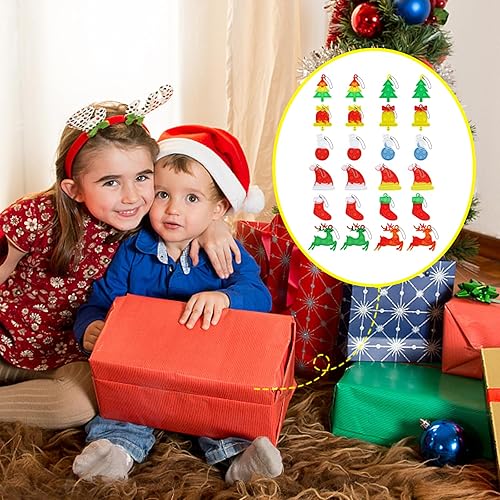 Miniatura 5 de 24 piezas de juguete para ansiedad de Navidad, llavero de burbujas para presionar, llavero de escritorio, llavero para aliviar la ansiedad y el