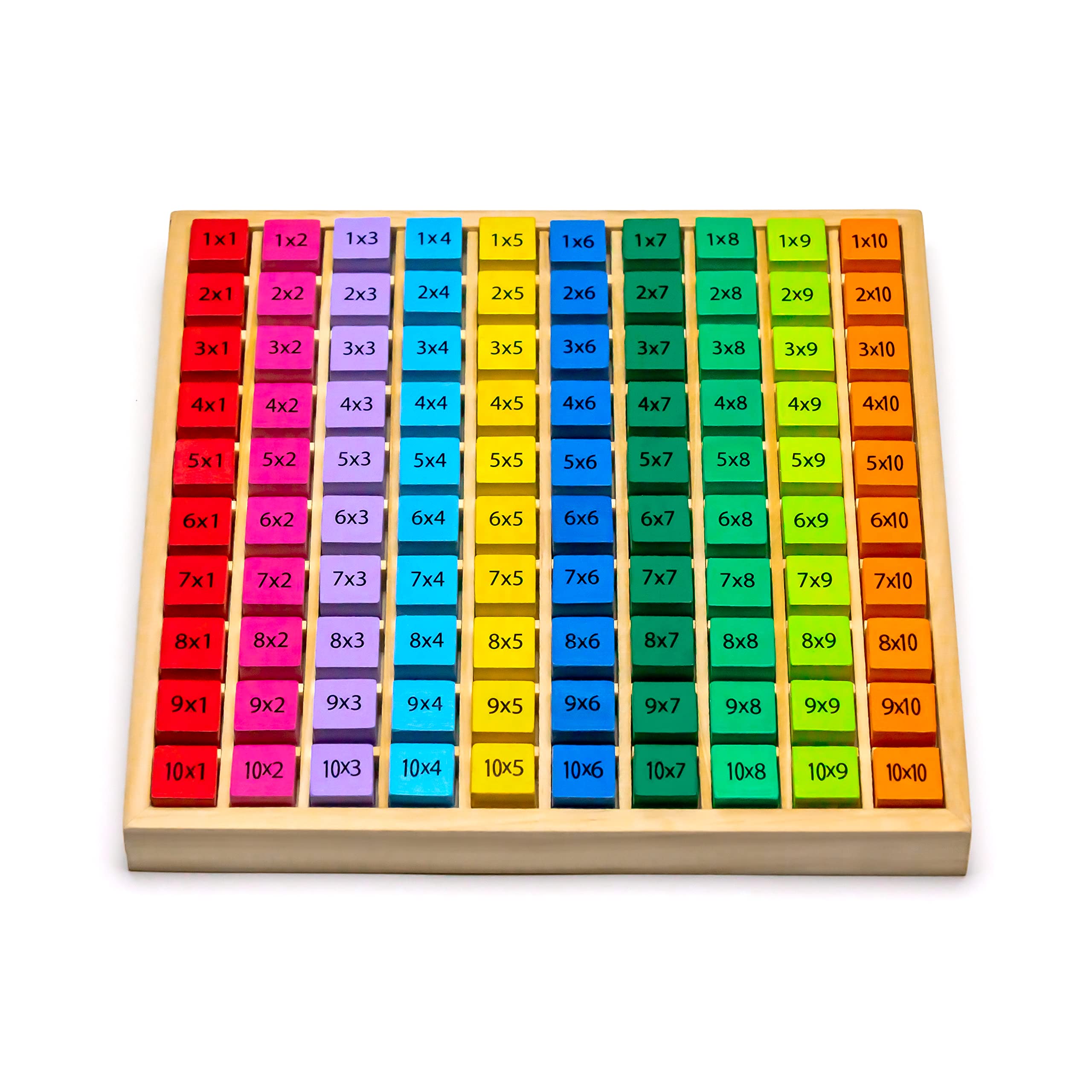 Natureich 4 tavole da calcolo, 1 x 1, divisione, Plus, meno, moltiplicazione, apprendimento per studenti elementari, lavagna monouso, in legno, cubi in legno