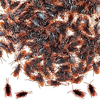 GXXMEI 310PCS 1.77inch Prank Fake Roaches, Favorite Trick Joke Toys Look Real, Scary Insects Realistic Plastic Bugs, Novelty Cockroach for Kids Party, Christmas, Halloween, Fool's Day