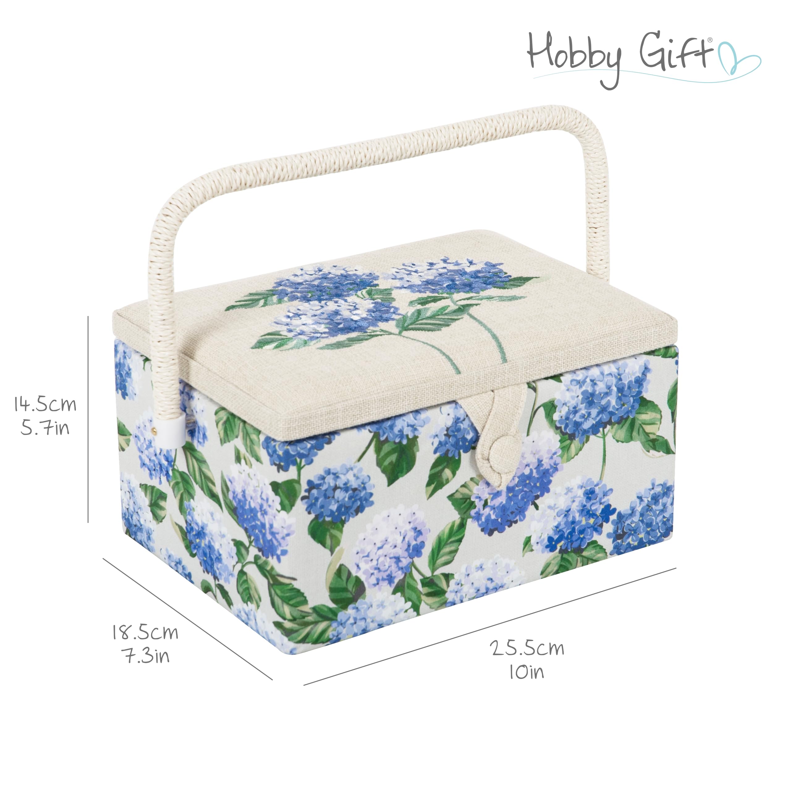 Hobby Gift Medium Sewing Box Organiser with Handle, Cotton Basket Sewing Storage Box - Image 3