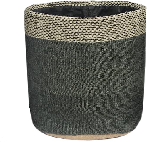 Miniatura 9 de Canasta de yute tejida moderna para macetas de interior de 8 pulgadas, cesta organizadora de almacenamiento de 10 x 10 pulgadas, cesta organizadora
