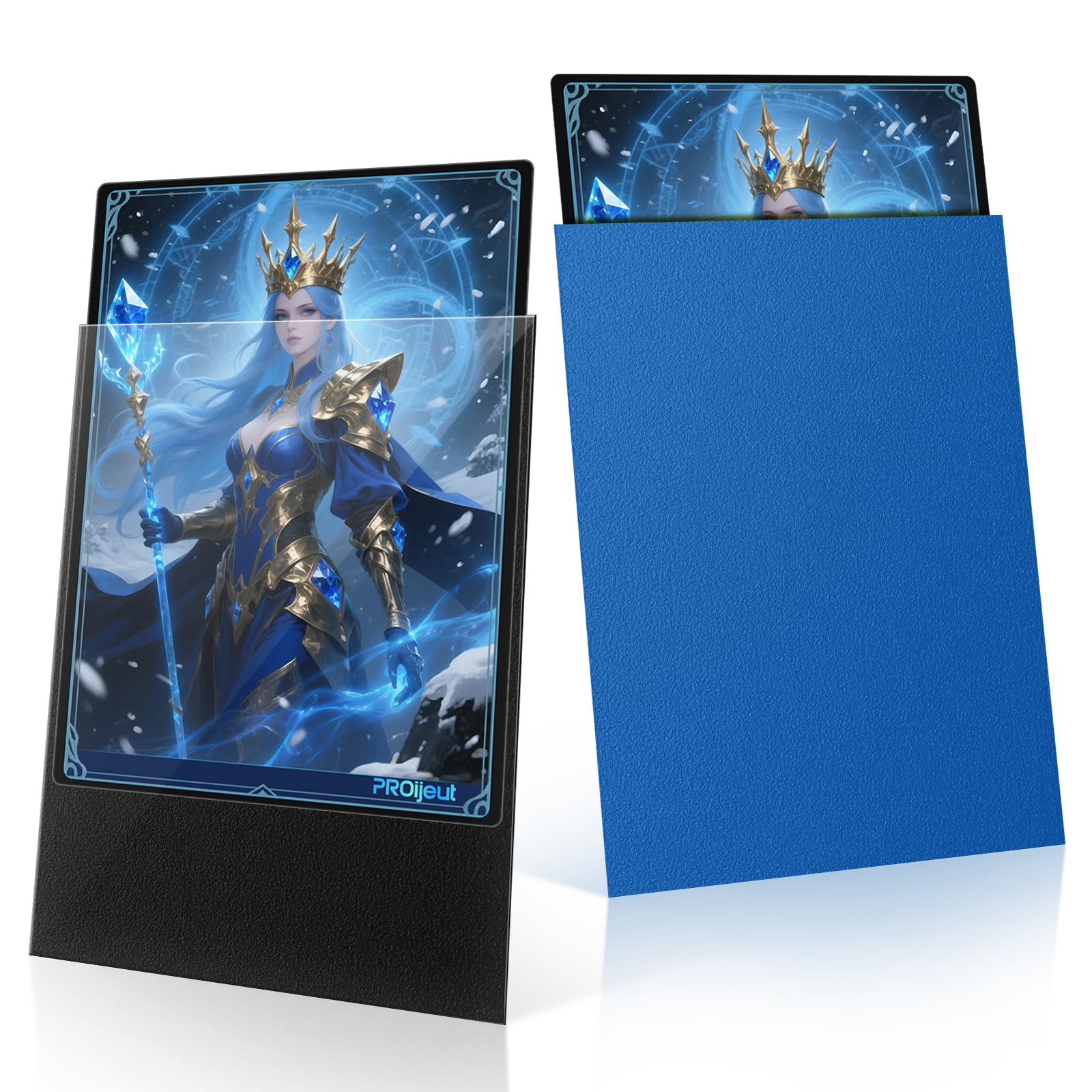 200 Pack Card Sleeves, Matte Dual Trading Card Sleeves with Opaque Back &amp; Smooth Shuffle, Tear Resistant Card Protectors for MTG, TCG and Game Cards (Wisdom Blue)