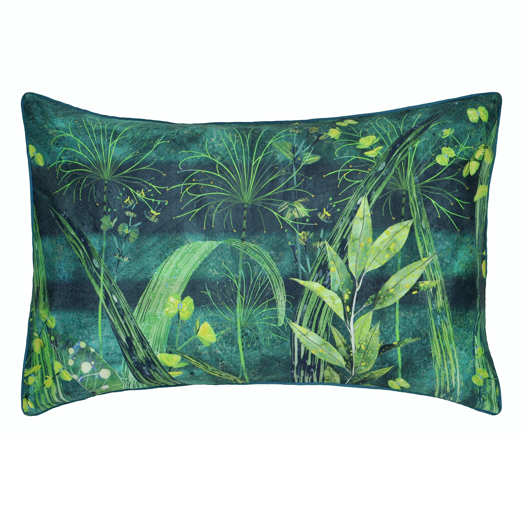 ESSIX Designers Guild Arjuna Leaf Pillow Case, Cotton, Viridian, 50 x 75 cm