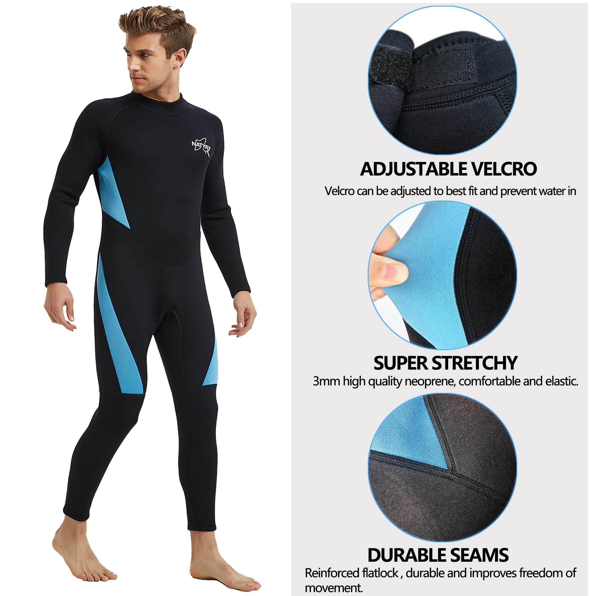 Heren Wetsuit Van 3 Mm Neopreen Voor Watersporten, Verkrijgbaar In De Maten S Xxxl~p183011272