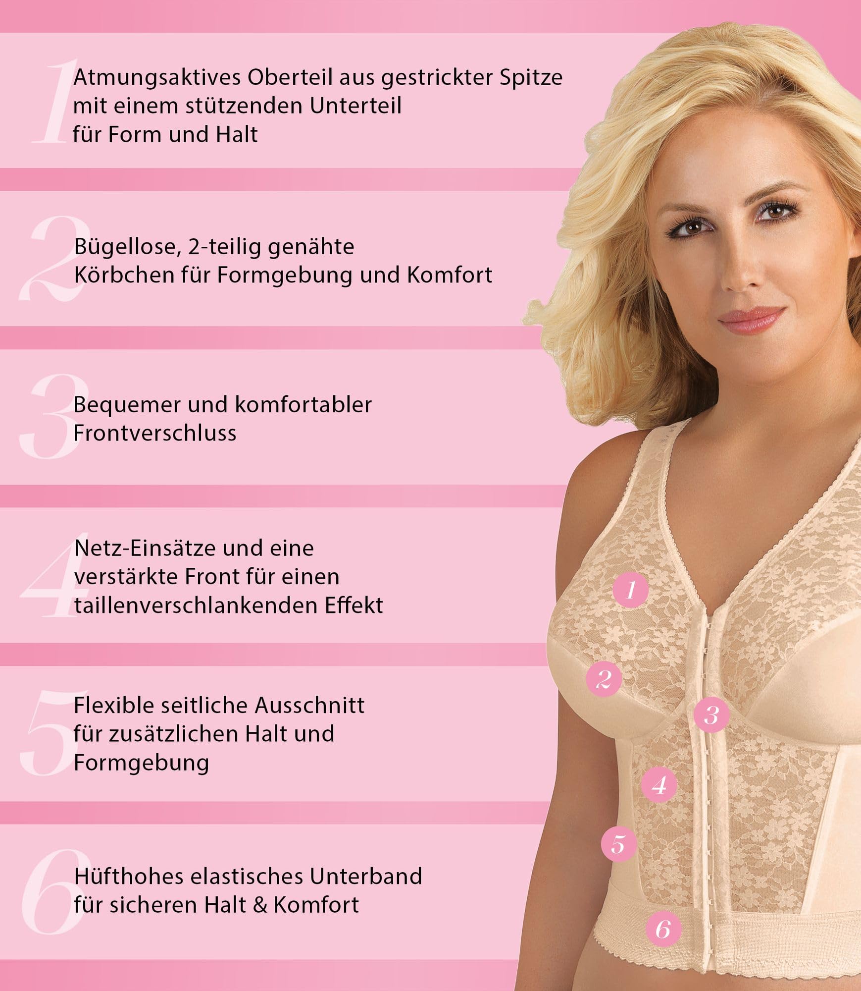 Exquisite Form Original Longline Posture Bra #5107565 Sujetador Mujer (Pack de 1)