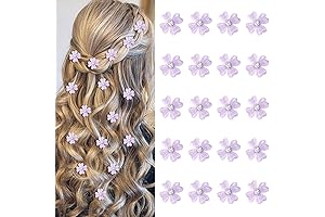 YISSION 20Pcs Mini Purple Flower Hair Clips: Sparkling Simplicity for A Captivating Crown